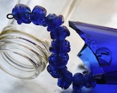 Recycled Bottle Lampwork Cobalt Blue Glass Beads from Recycled Wine Bottle (10)