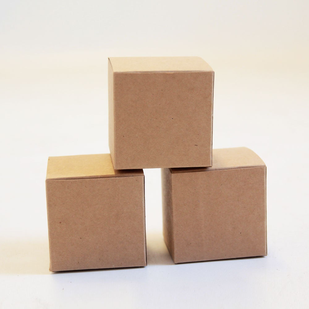 Kraft Natural Gift Box 3x3x3  Lot of 50