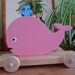 Whale wood Pull Toy - Seen in Pottery Barn Kids - Baby and Toddler Love - Made to Order