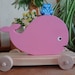 Whale wood Pull Toy - Seen in Pottery Barn Kids - Baby and Toddler Love - Made to Order