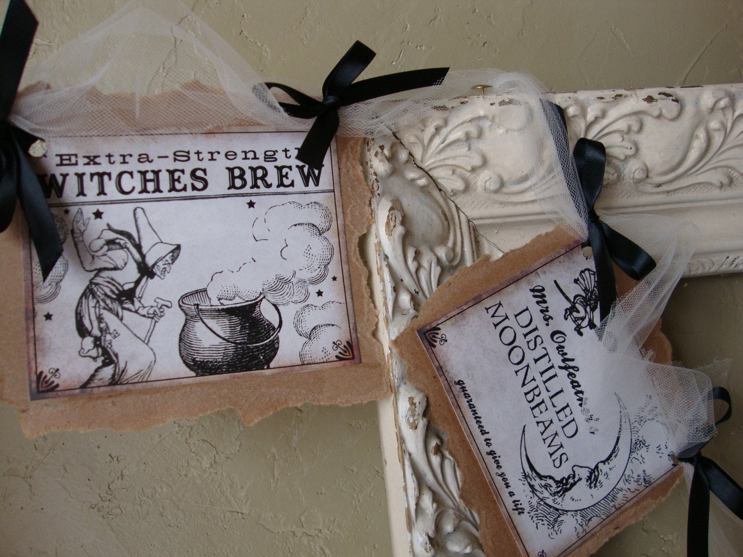 Halloween Potion  label Garland Country style Halloween Witches Brew garland labels Elegant Halloween home decor