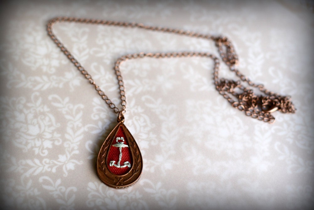 RESERVED Ahoy to Style- Limited Edition hand embroidered necklace