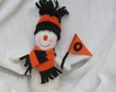 Collectible handmade snowman ornament , sports fan gift