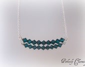 Swing Necklace SPARKLING EMERALD Swarovski Emerald Crystal Sterling Silver