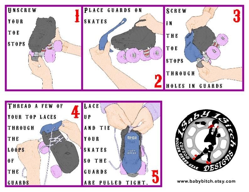 Roller Derby Toe Guards - Skeleton Finger