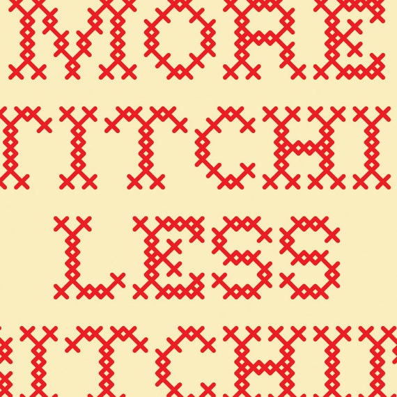 More Stitchin' Less Bitchin' giclee art print 12x16