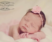 Felt Flower Headband in Pink Rose - Newborn Headband, Baby Headband, Baby Girl Headband, Toddler Headband