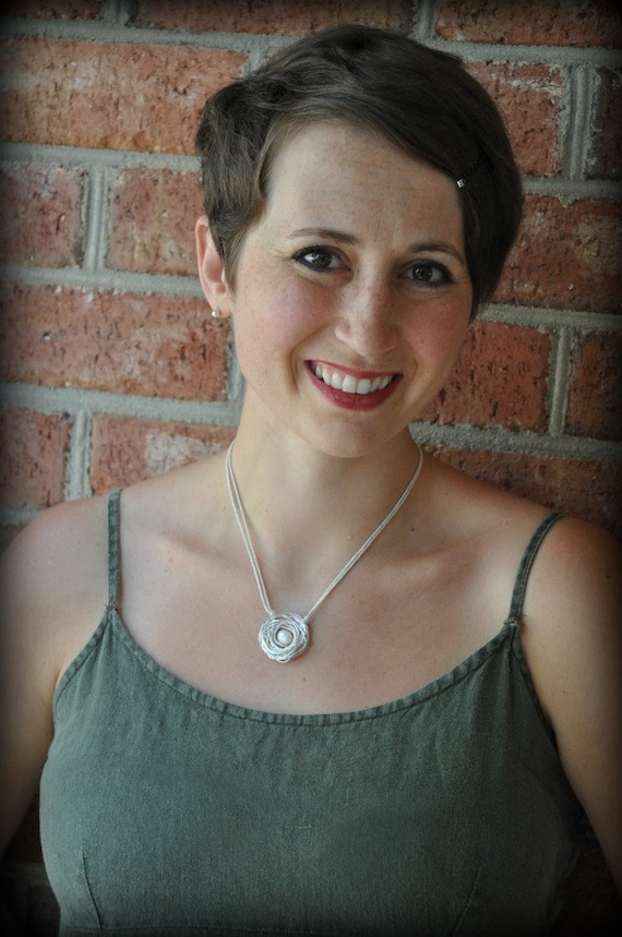 mama bird's nest necklace (doubled hemp strand)