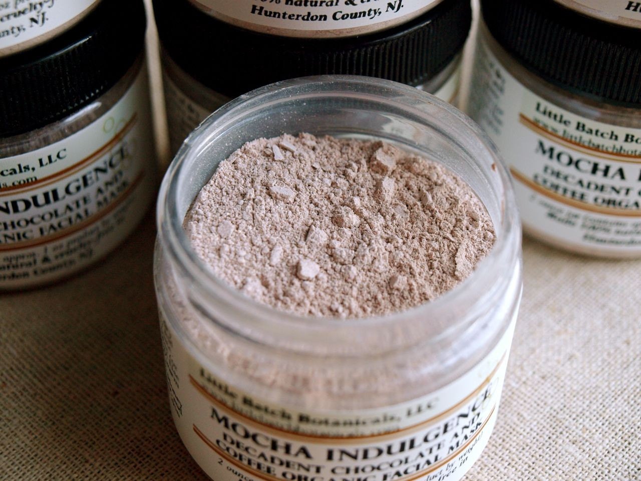 Facial Mask Face Mask Mocha Indulgence Decadent Chocolate and Coffee Organic Facial Mask All Natural
