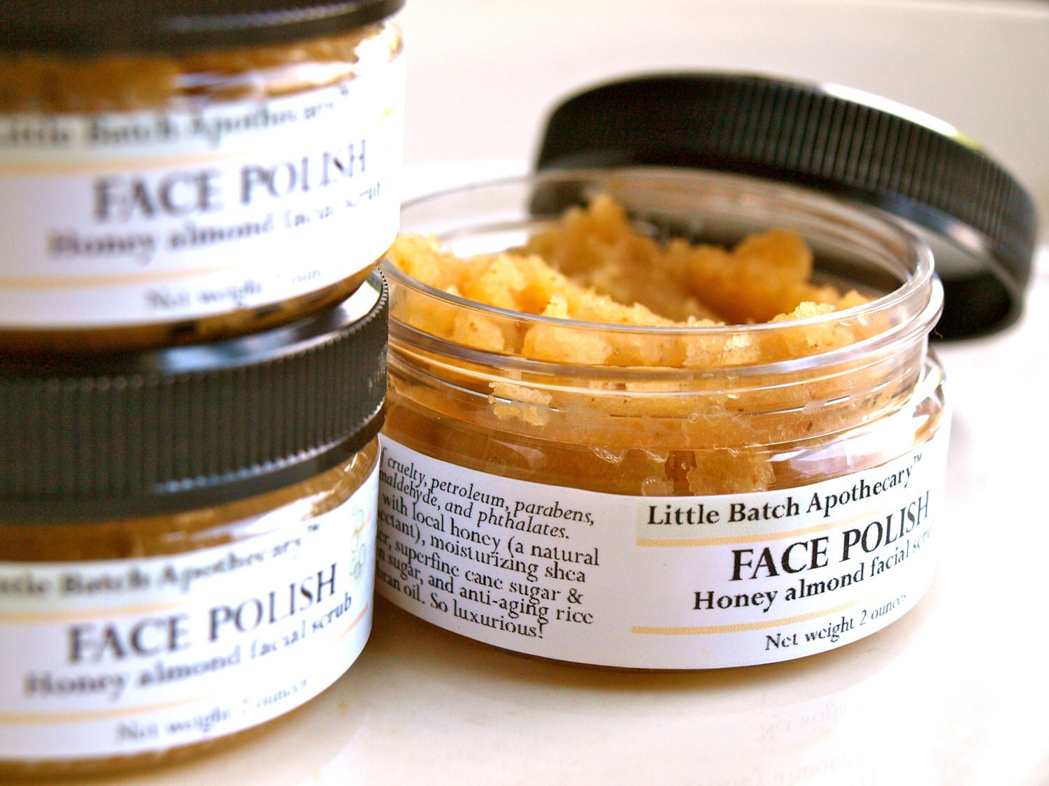 Honey Almond Facial Scrub Face Polish by Little Batch Apothecary 2 oz