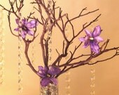 Crystal Manzanita Tree with Purple Orchids