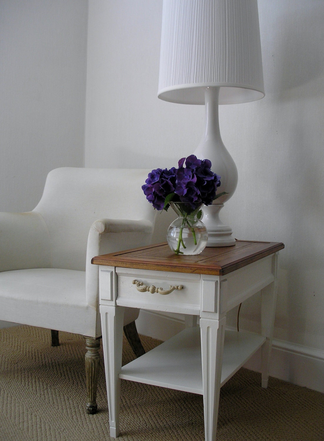 Side Table with Wooden Top