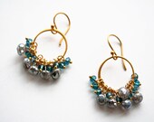Gemstone Jewelry, Apatite, Labradorite, Gold Earrings, Venice Earrings