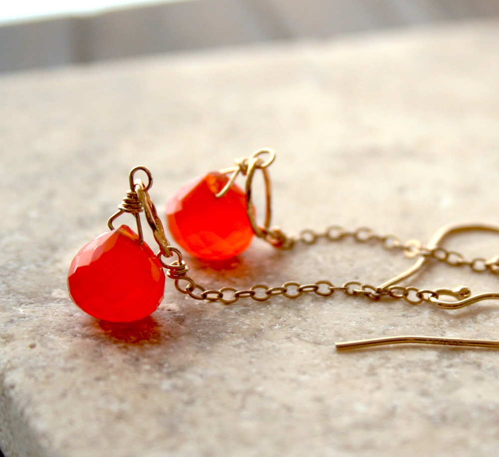 Drop Earrings, Orange Earrings, Citrus Burst