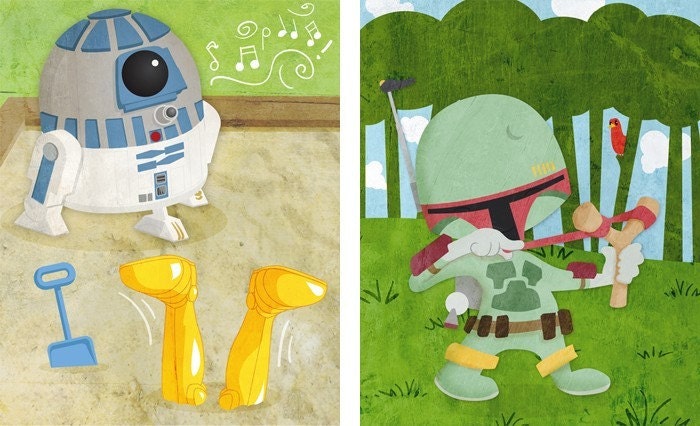 Baby Star Wars wall art - Set of four 8x10 prints