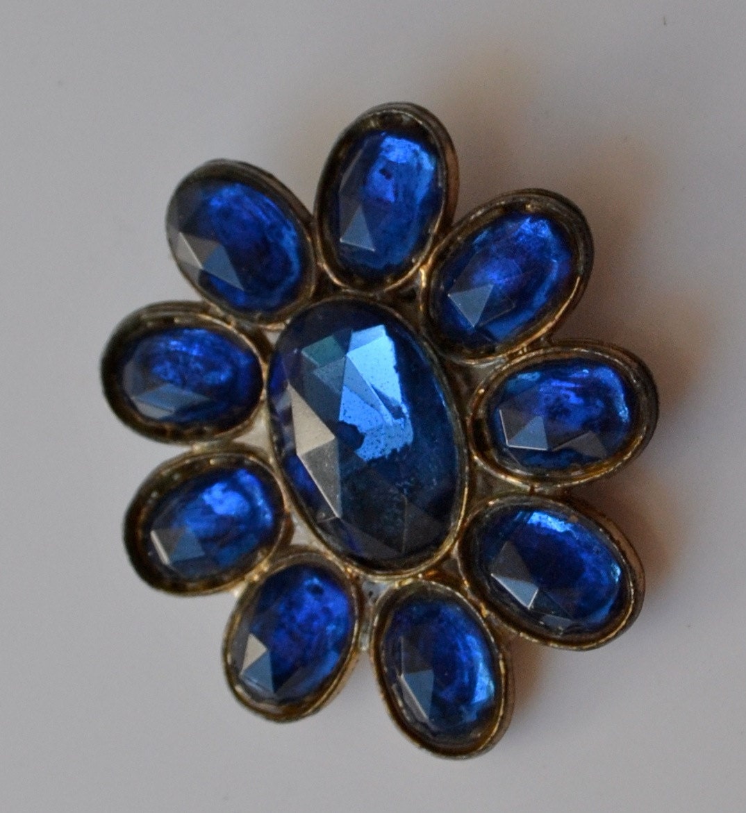 Blue Rhinestone Dress Clip
