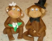 Wedding Topper Monkey bride and groom cake decorations out of fondant Il_170x135