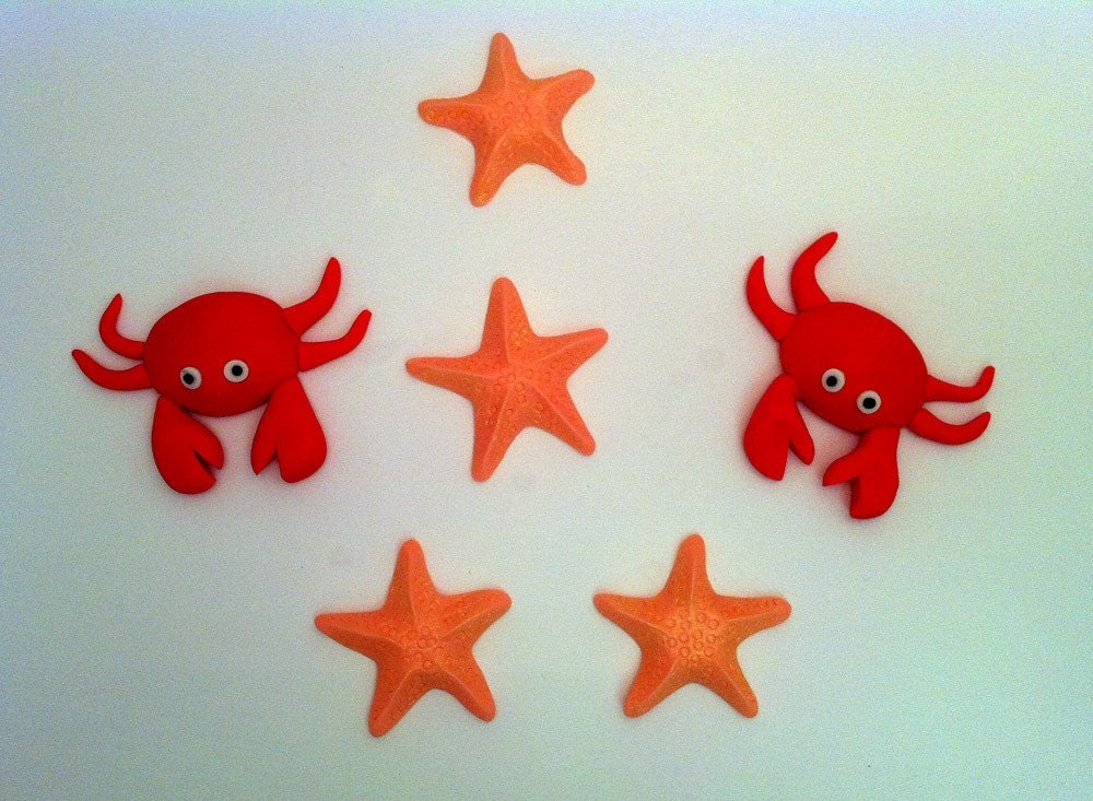 12 Fondant crab decorations for cupcakes as toppers Il_170x135