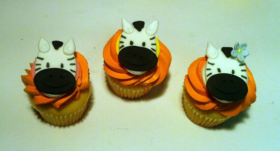 Jungle Cupcake toppers Zebra cupcake decorations, ideal for jungle parties Il_570xn