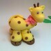 Fondant Baby Giraffe with a Bow, Perfect for Baby Showers - Cake or Cupcake Decorations