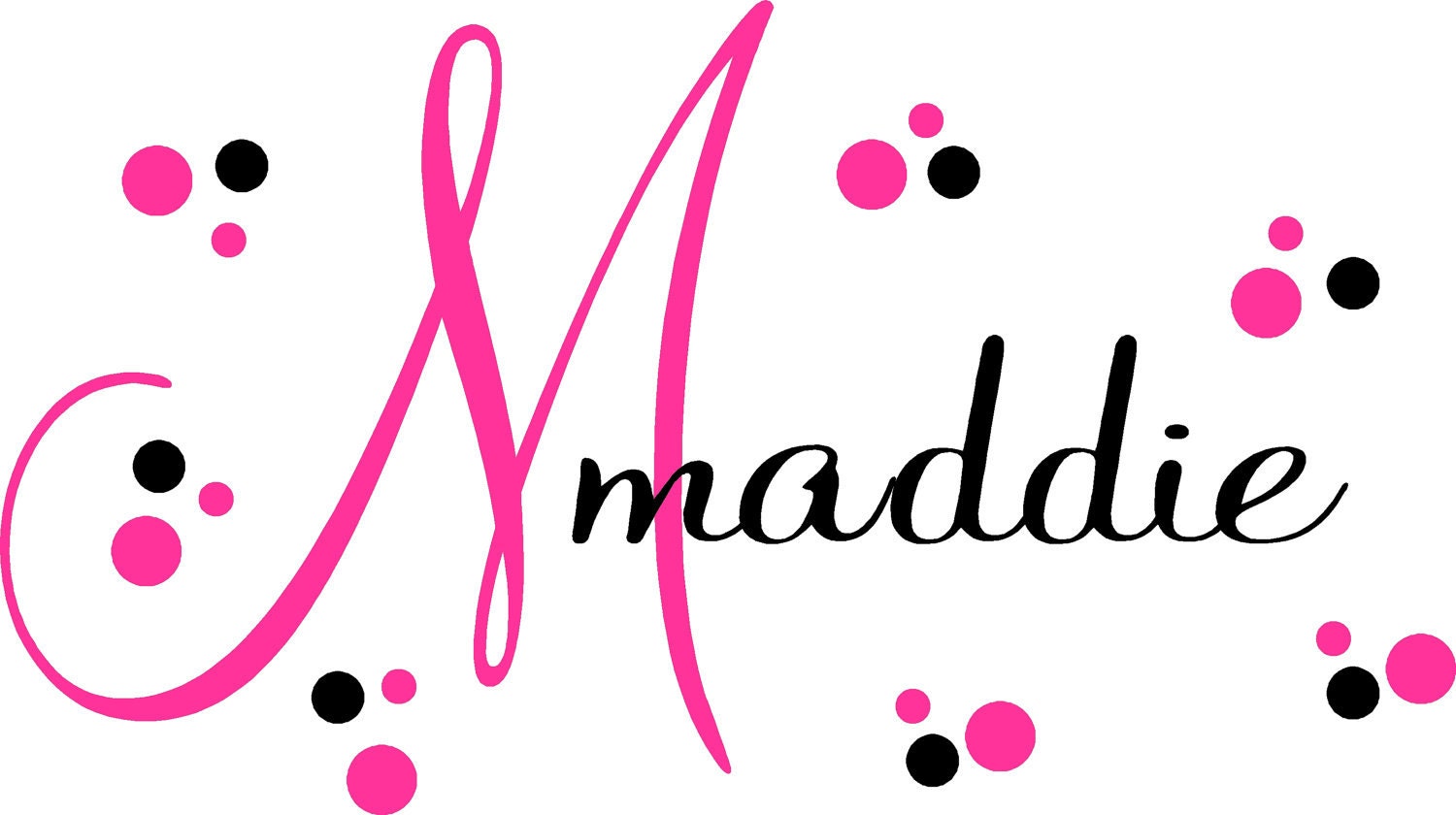 Monogram with Polka Dots Custom Girls Vinyl Wall Decal   FREE SHIPPING