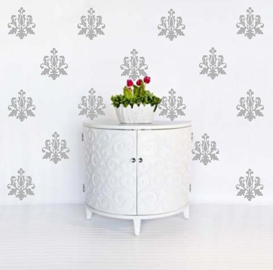 French Damask Pack of 10 Wall Decals Decor Sticky Art Free shipping
