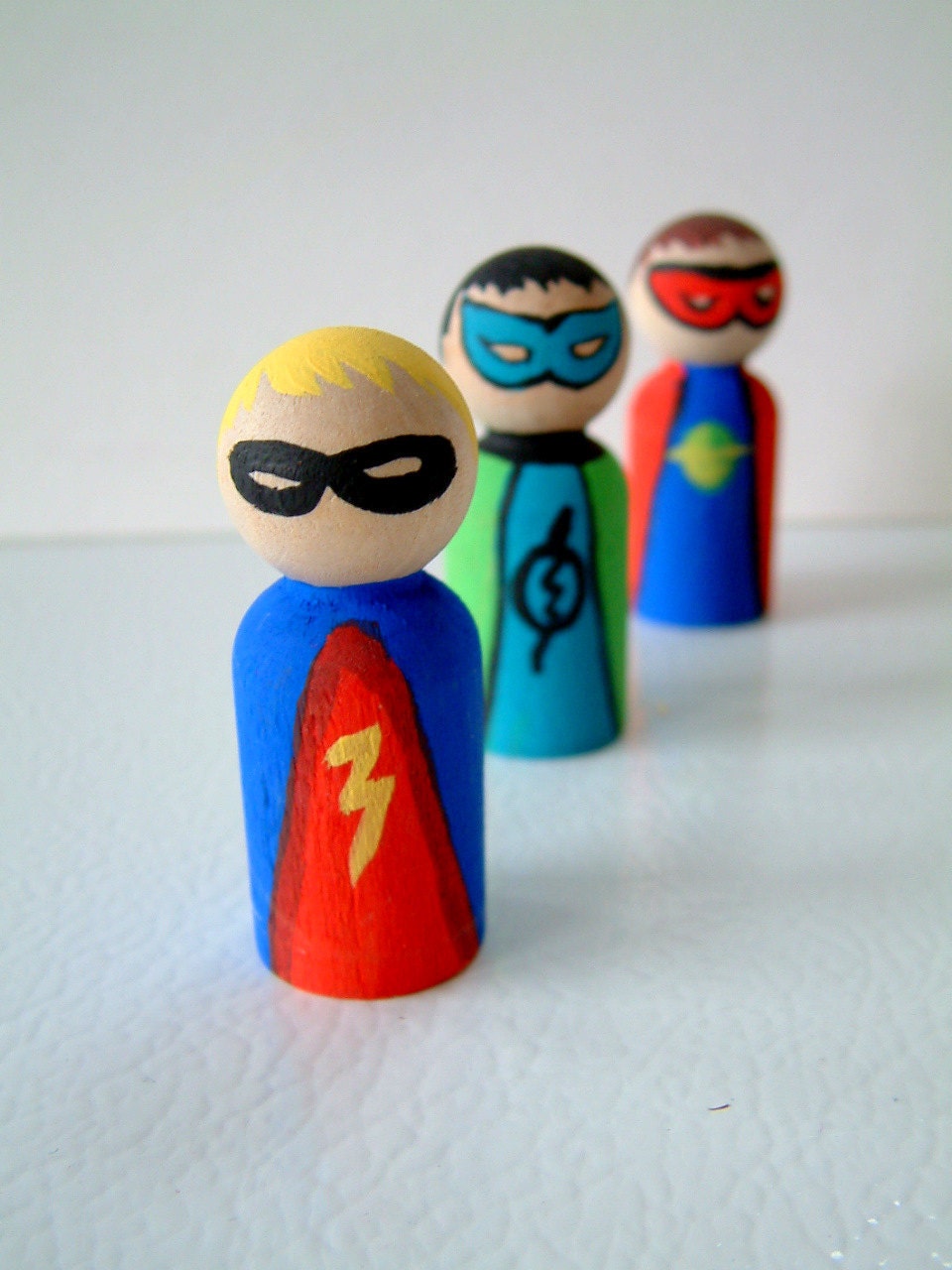 Set Of Super Heroes - Wooden Dolls