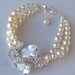 Swarovski Rhinestone and Pearl Bracelet, Wedding Bracelet, Crystal and Pearl Bridal Jewelry - ANDROMEDA