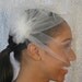Birdcage Veil, Birdcage Wedding Veil, Bridal Blusher Tulle Veil with Attached Tulle Pouf, White, Ivory, Champagne - LEAH