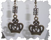 Queen for a Day Mothers Day Queen Princess Crown BoHo Earrings