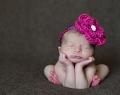 Fuschia Flower Headband