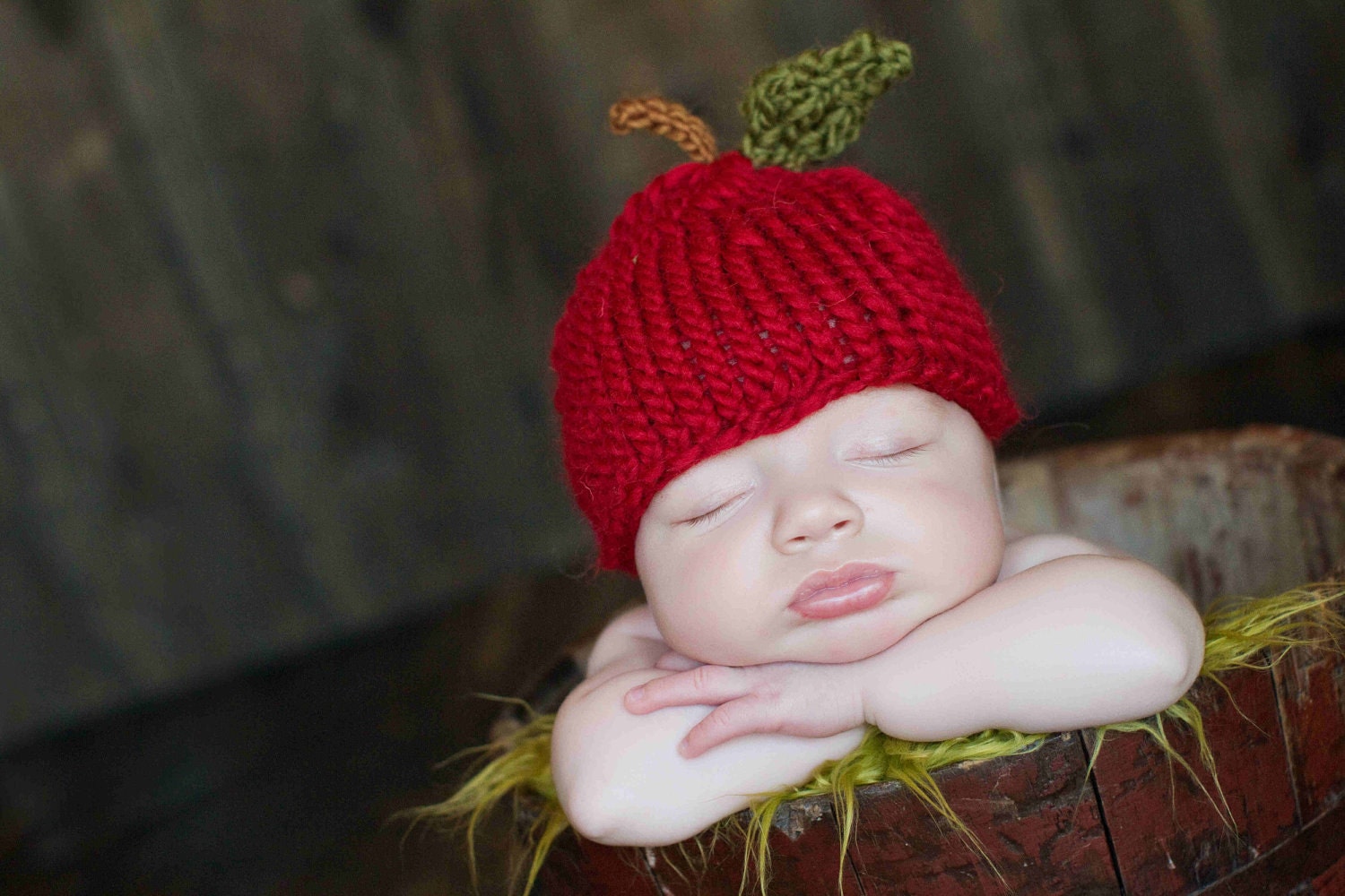 Apple Hat - Newborn Photo Prop - Baby Fall Photo