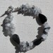 Black Onyx & Tourmalinated Quartz Crystal Gemstone Bracelet - "Black Iris"