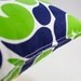 Two Green and Blue Throw  Pillow Covers 18x18. Bright Apple Green and Navy Blue printed cotton.