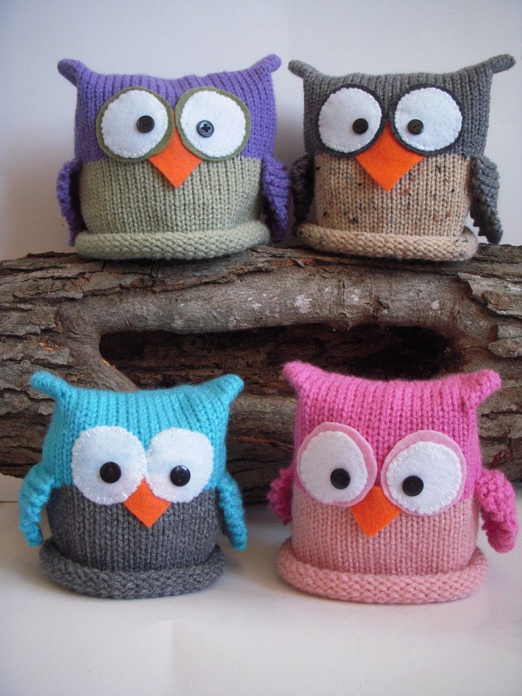 Knit Baby Owl Hat, Newborn Knitted Photo Prop, Any Custom Colors,  All Sizes Infant, Toddler, Child, Adult, Fluff and Fuzz Inspired