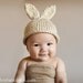 Listing for Leah 0-3 months Baby Bunny Hat, Newborn Photo Prop Set, Infant Hat,Diaper Cover - CARROT included, U Choose Color