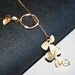 Gold Orchid Necklace, Lariat Flower Necklace with gold twisted circle