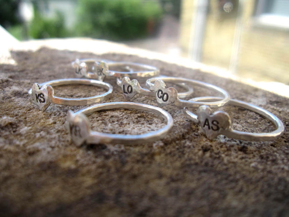 5 Bridesmaid Gift Rings - Personalized Initials