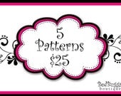 Pattern Package - Choose Any 5 PDF Tutorial BedBuggs Patterns-