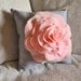 Pillows - Light Grey Rose on Light Pink Pillow 14x14