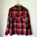Vtg Pendleton Mens Plaid wool FLANNEL Shirt suede elbow M
