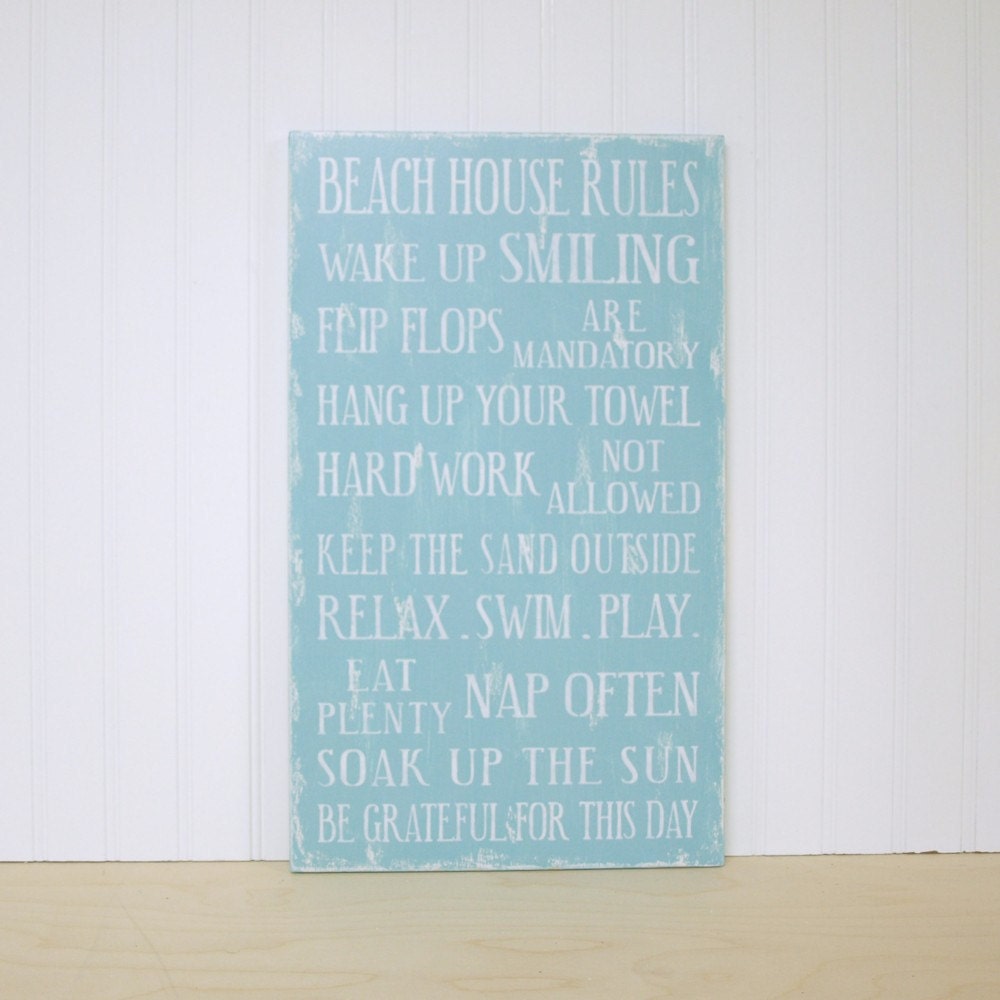 Family Rules Wood Sign Cottage Rules, Beach House Rules or Lake House Rules. Flip Flops are Mandatory. Large