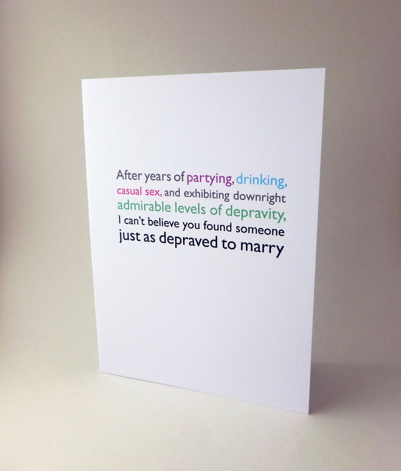 Funny Wedding or Engagement card - "Depraved Awesomeness"