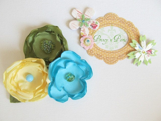 Limeade, mini flower clips