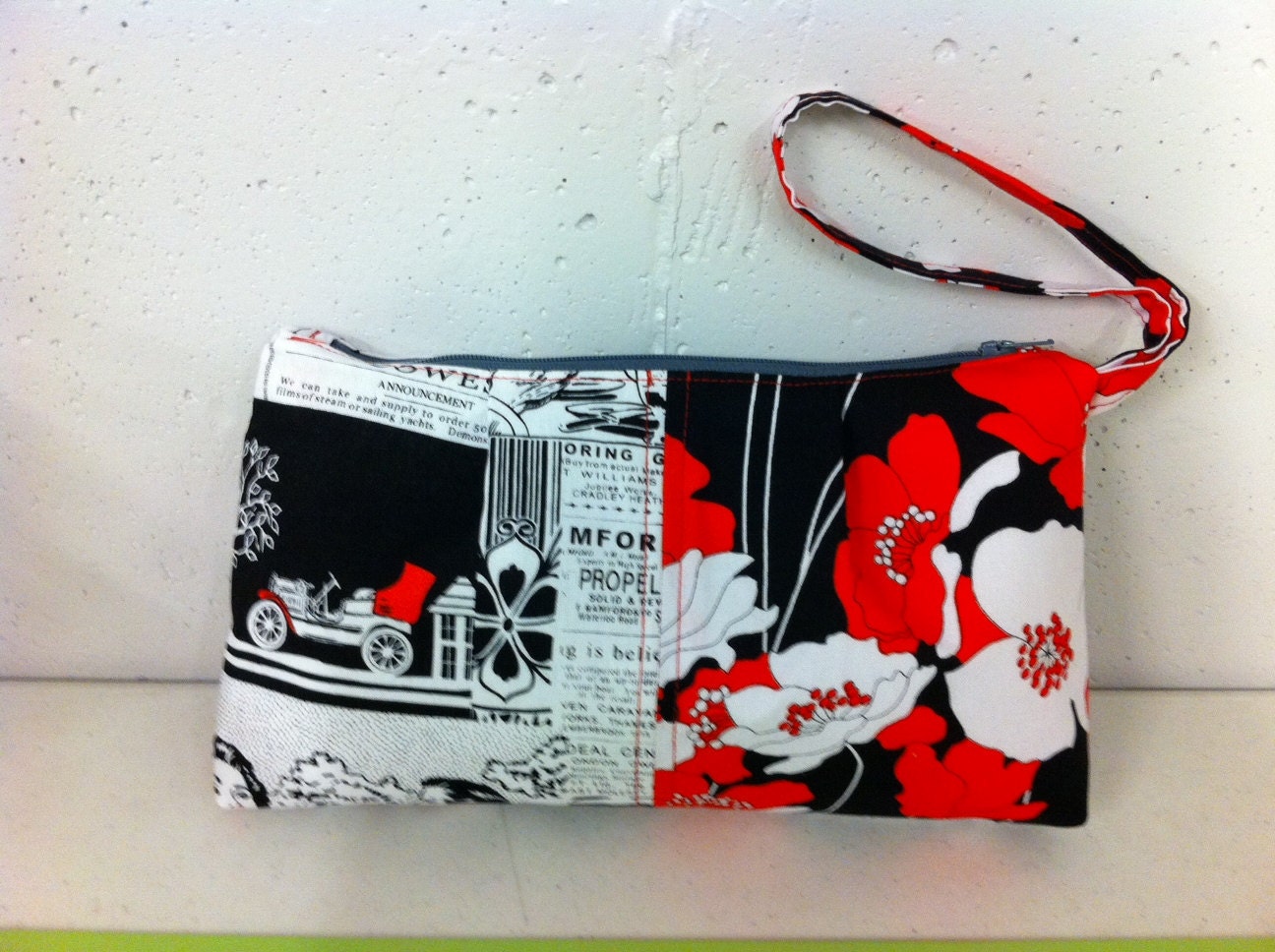 Black and Red Signature Wristlet