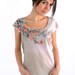 Pale pink spring flowers new design women t shirt