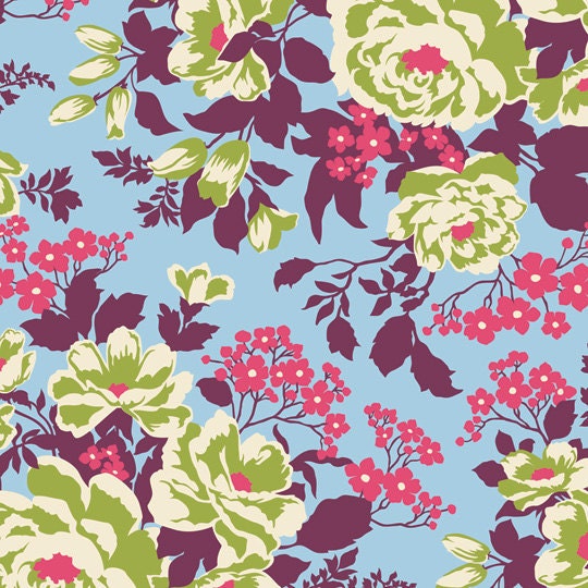 Joel Dewberry - Heirloom - Rose Bouquet in Sky - Fat Quarter FQ