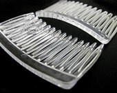 50 Acrylic Combs, clear and plain. 2.75" wide with 14 teeth. Make your own hair accessories with easy to glue on surface. Wholesale