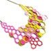 Neon Leather Necklace Molecular Geometric Hexagons