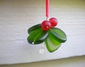 Glass Mistletoe Christmas Ornament